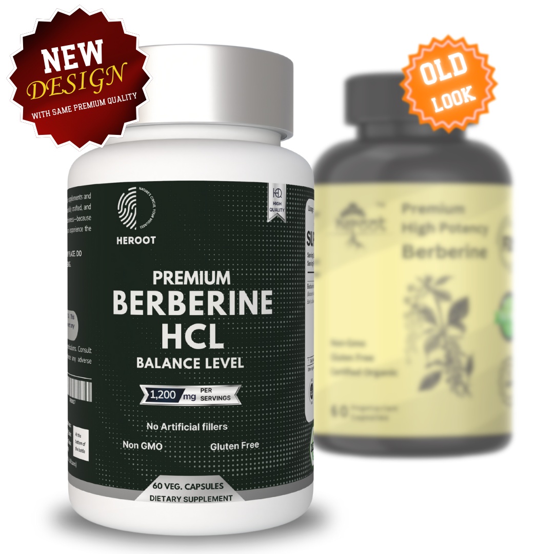 Organic Berberine HCL Extract 500mg - 60 Capsules for Blood Sugar Support