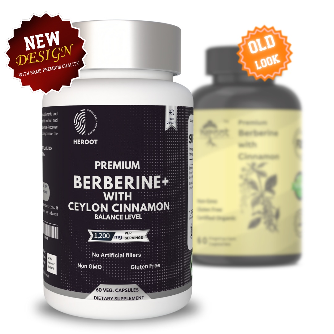 Berberine with Ceylon Cinnamon 500mg - 60 Capsules for Heart Health & Immune Support