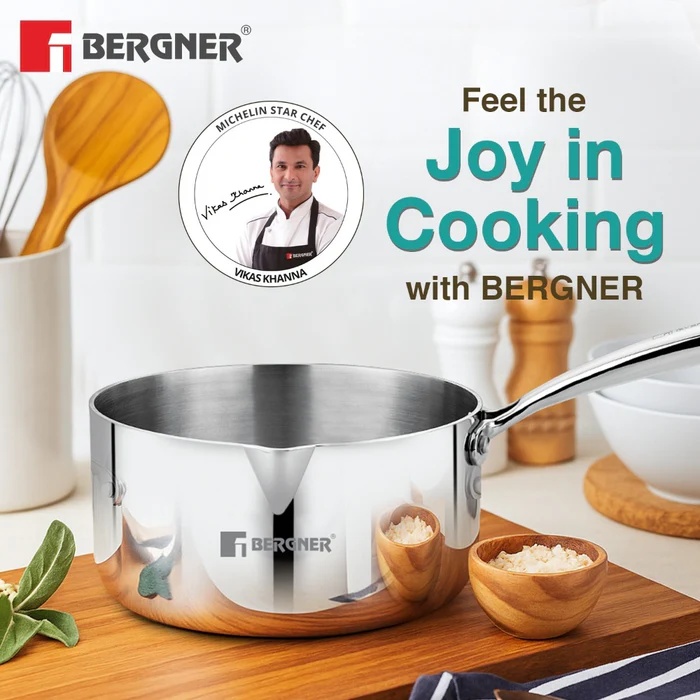 BERGNER Argent Tri-Ply Stainless Steel Milkpan/Saucepan