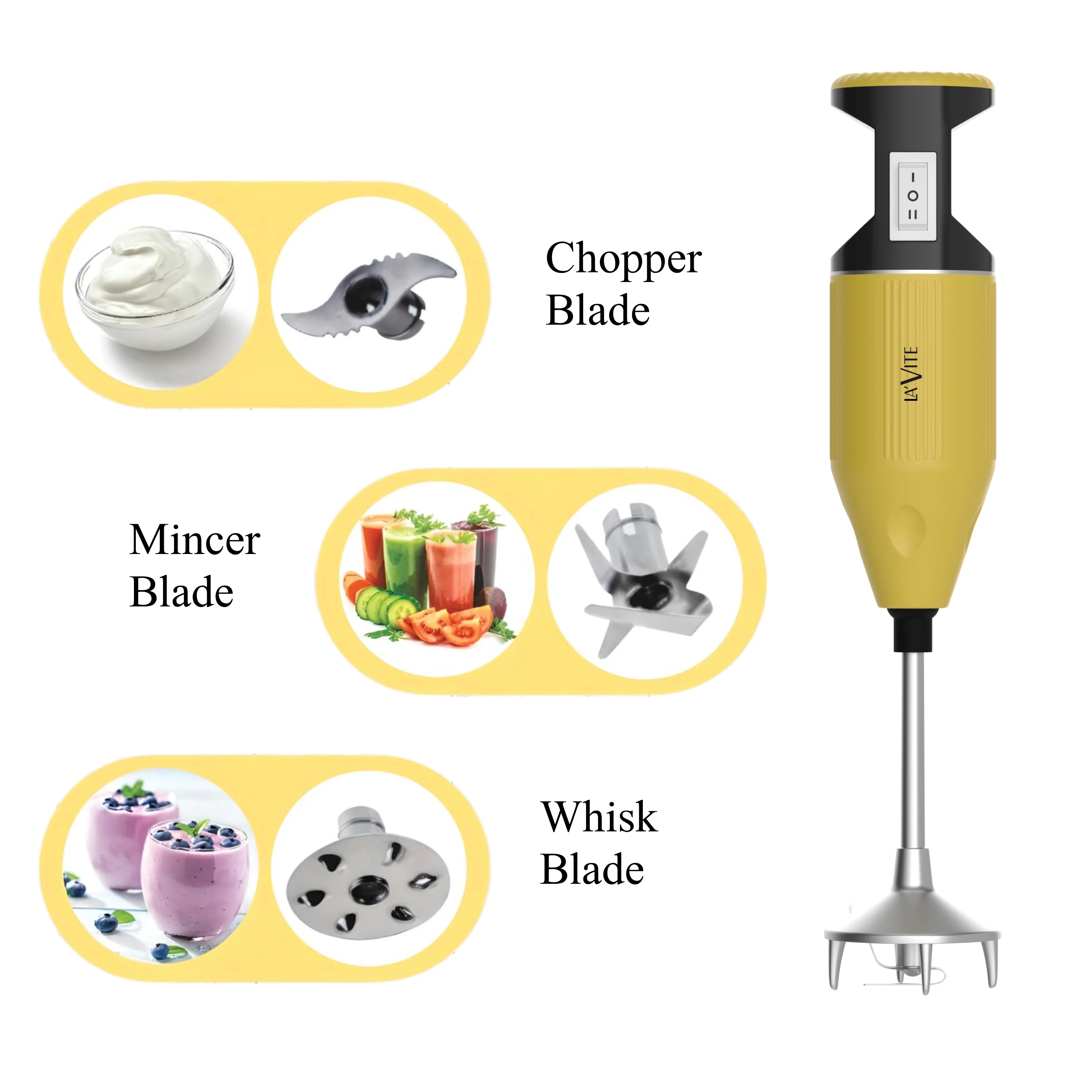 LA' FORTE Hand Blender 250 W with attachments and wall mounting bracket