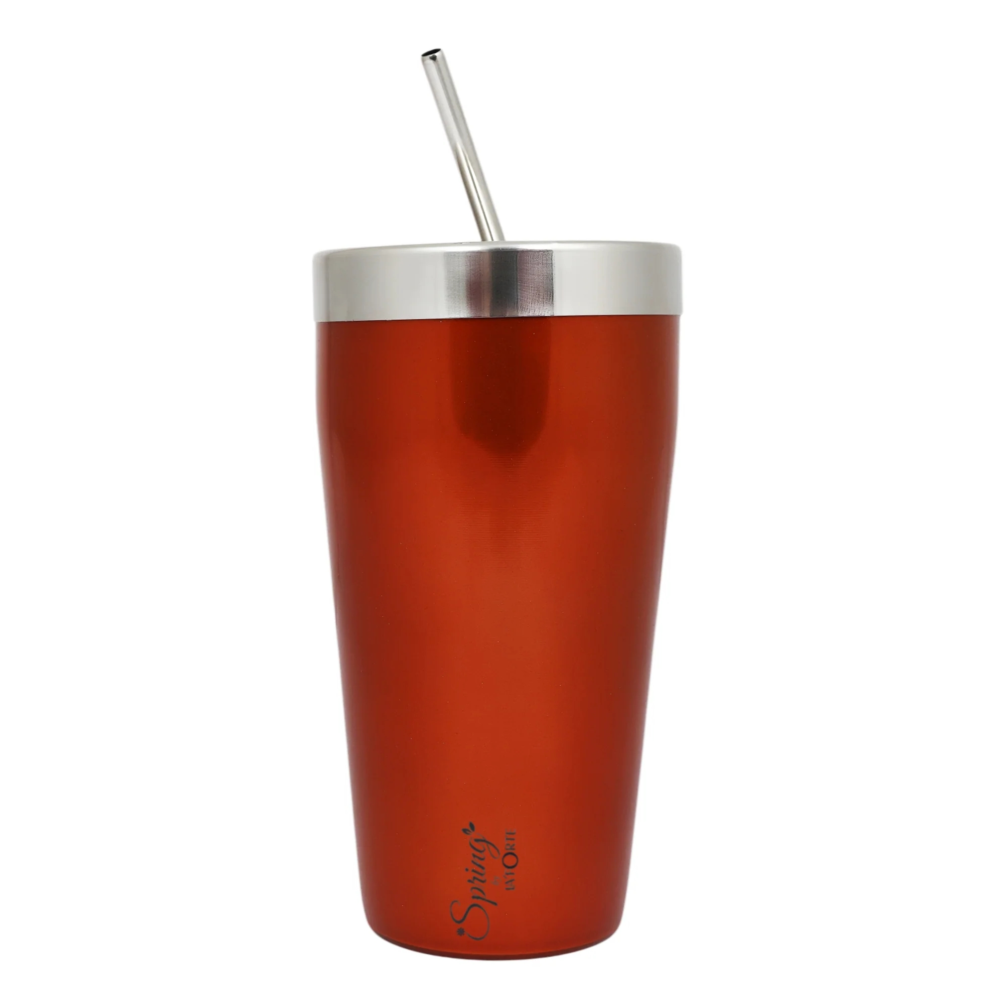 Stainless Steel Tumbler Set (650 ml) with Stainless Steel Lid and Straw – Premium Powder Coated Design for Hot & Cold Beverages (Set of 2, Color Options- Gold, Blue, Green)