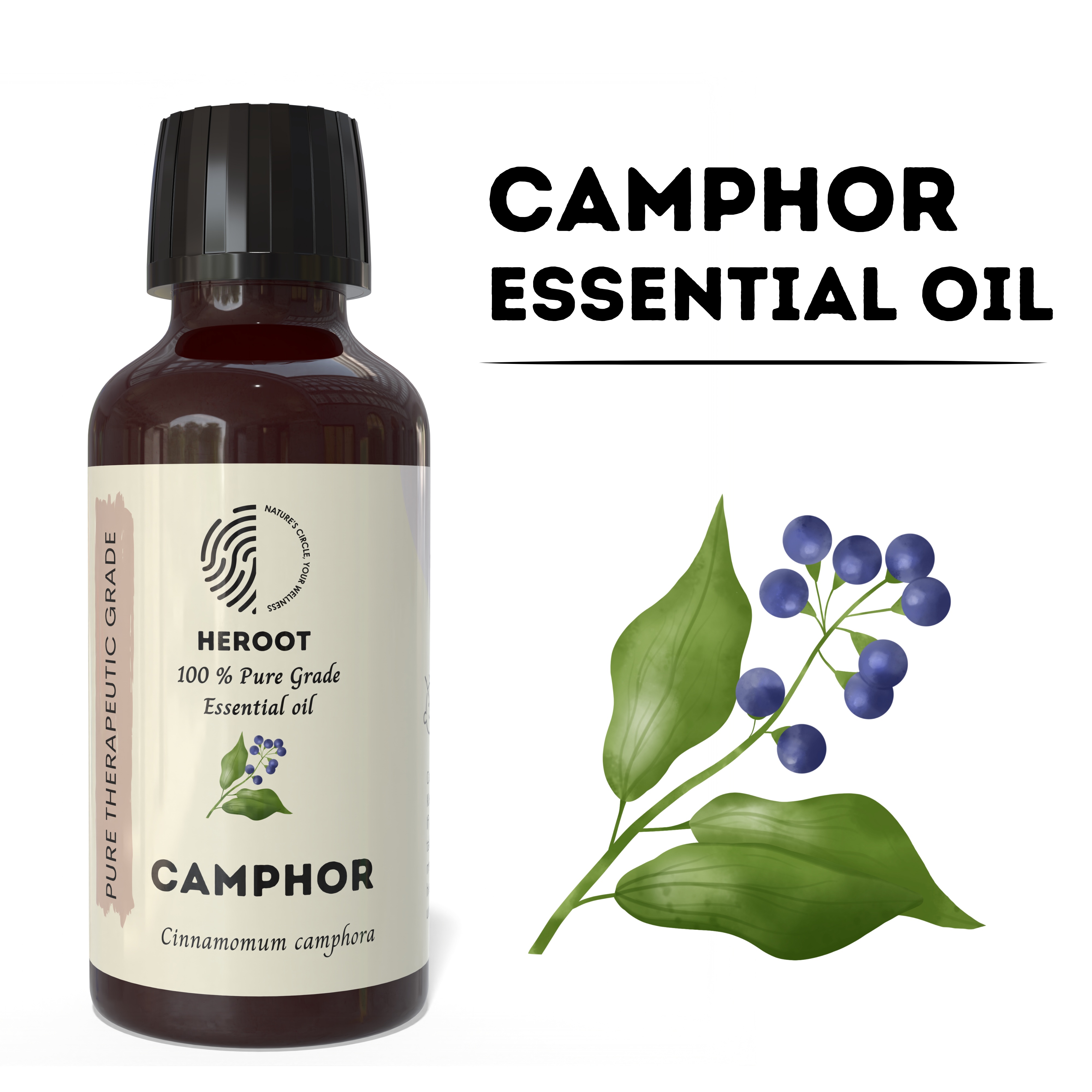 100% Pure Camphor Essential Oil - Natural Therapeutic Grade for Acne Scars