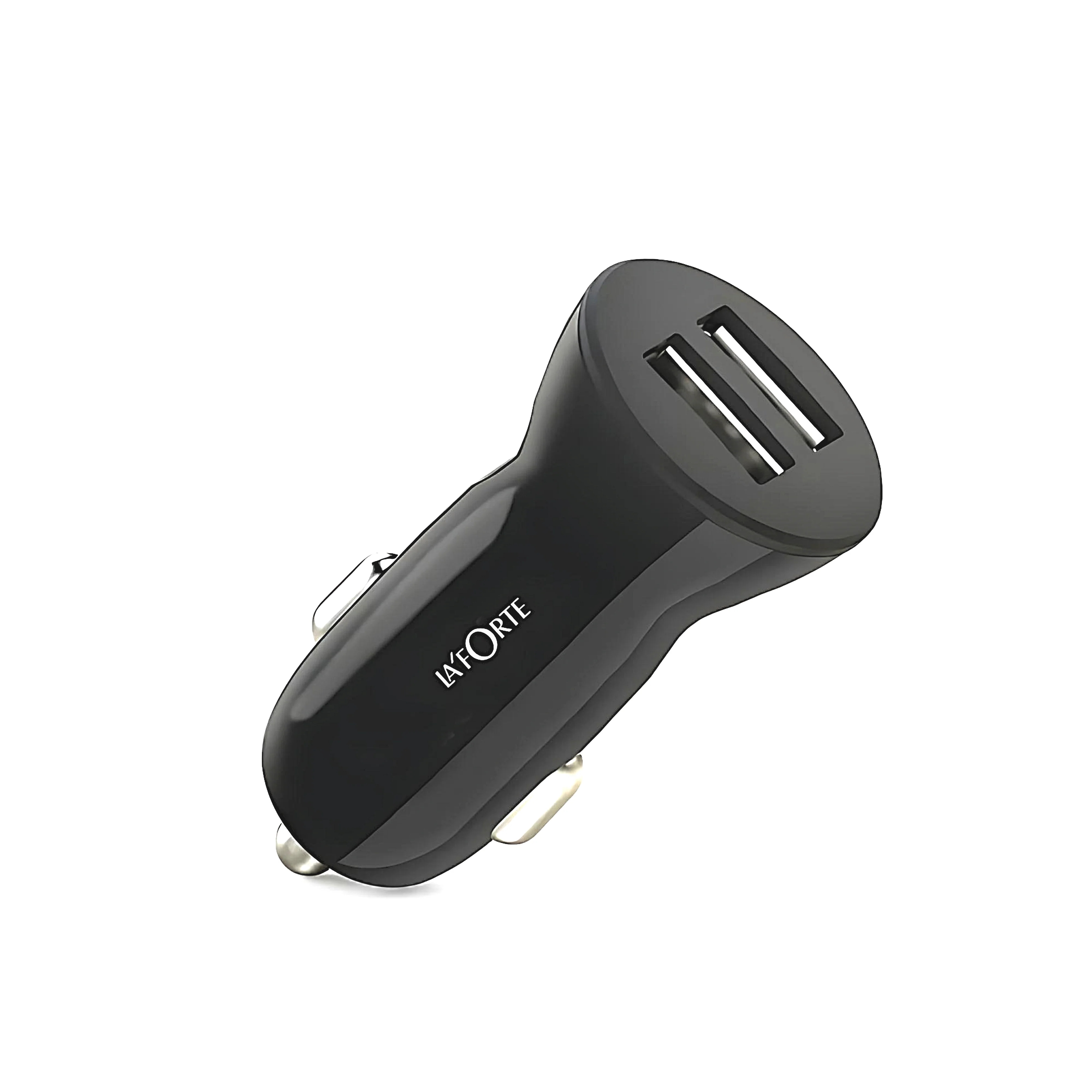 LA' FORTE Dual Port Car Charger 2.4 Amps with Type C Cable