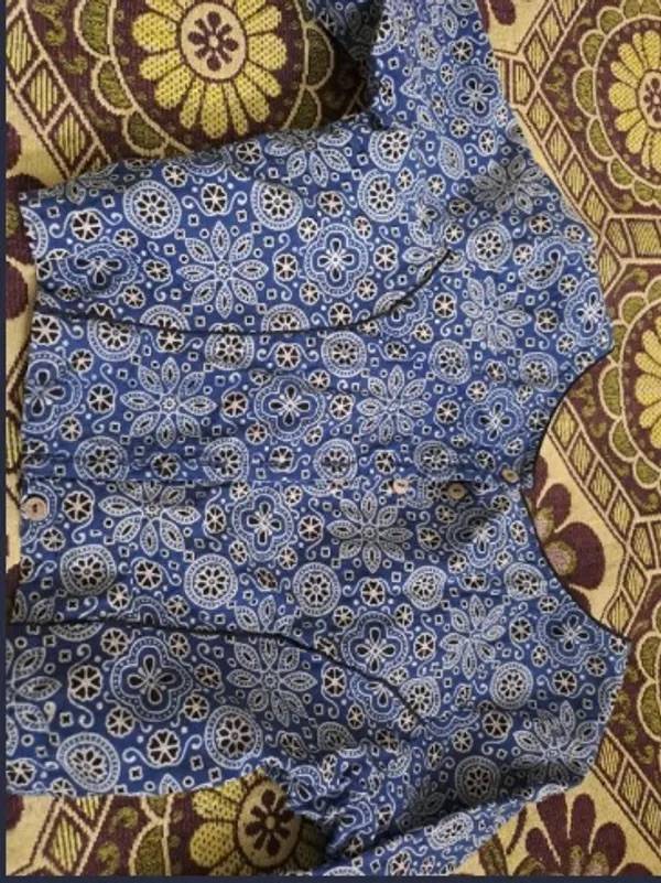 The Weaave Traveller Ajrakh Block Print Cotton Top Cum Waistcoat, Without lining