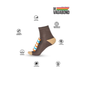 Casual Unisex Ankle Length Socks (Pack of 3) Brown 
