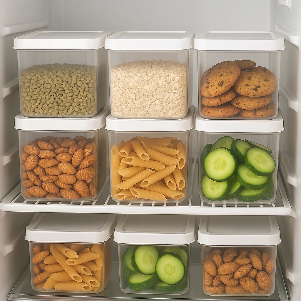 6-Piece 1200ml Airtight Kitchen & Fridge Storage Container Set with Leak-Proof Lids – BPA-Free, Stackable & Freezer Safe