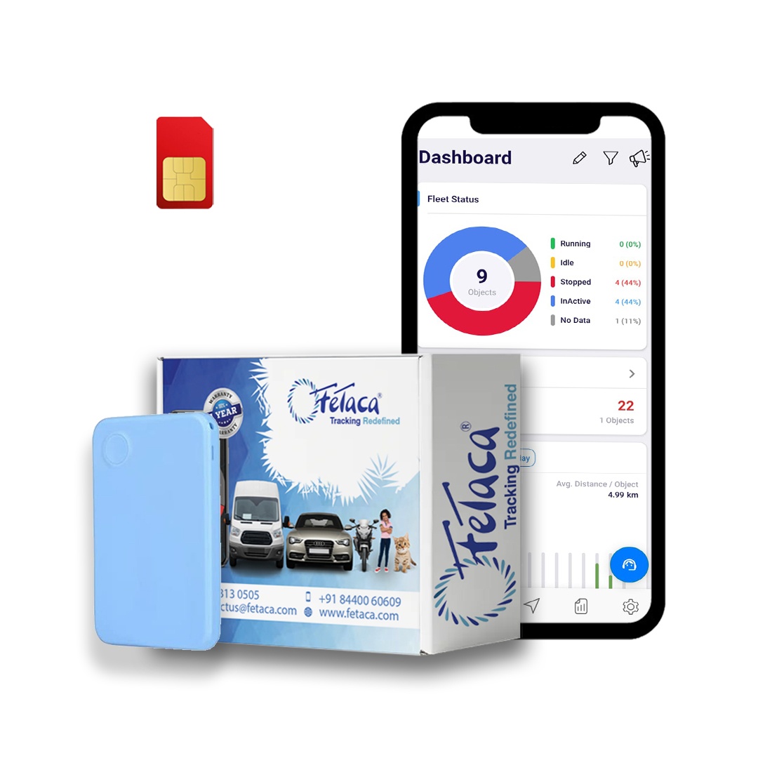 FeTaca ID Card GPS Tracker with 2 Way Communication, Panic Button,Tracking Platform | Live Location Tracking Device for Kids School, Work With 1 Year Subscription