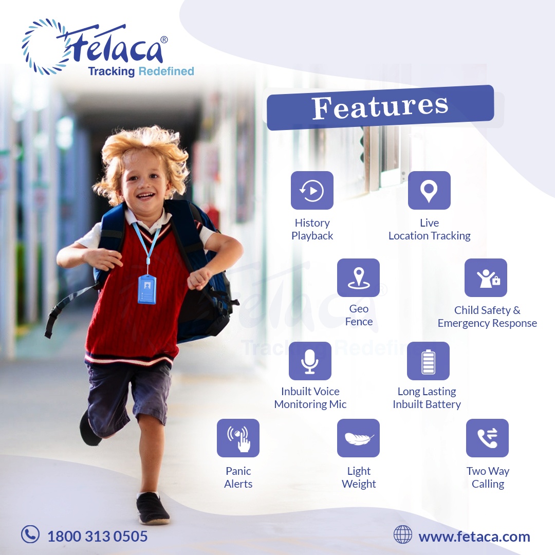 FeTaca ID Card GPS Tracker with 2 Way Communication, Panic Button,Tracking Platform | Live Location Tracking Device for Kids School, Work With 1 Year Subscription