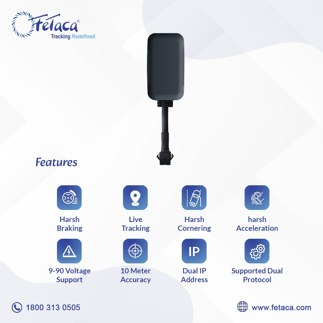 EC08 Wired GPS Tracker for Car/Bike | AI Features | Live Tracking + Engine ON-Off Alerts | Anti-Theft | Towing Alerts | Installation Support | 1 Year SIM Data & Software Subscription |