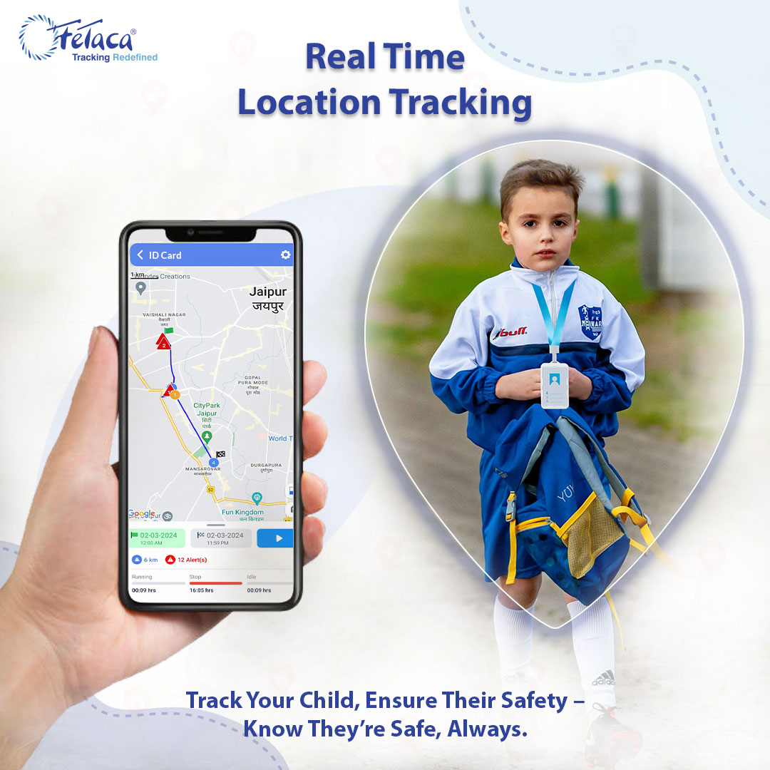 FeTaca 4G White ID Card GPS Tracker with 2-Way Communication, Panic Button, Alert Notifications & Lifetime Free Tracking Platform | Live Location Tracking Device for Kids, Students, Senior Citizens | 1-Year SIM Data Included for Safety