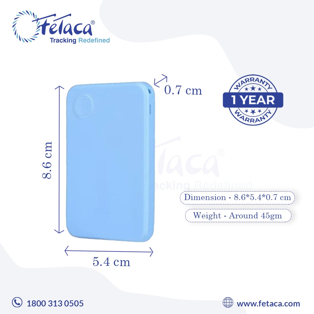 FeTaca ID Card GPS Tracker with 2 Way Communication, Panic Button,Tracking Platform | Live Location Tracking Device for Kids School, Work With 1 Year Subscription
