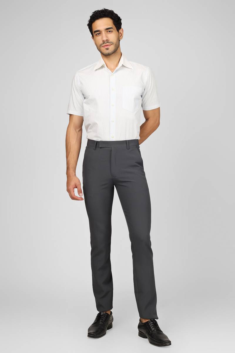 Men's Slim Fit Grey Formal Trouser