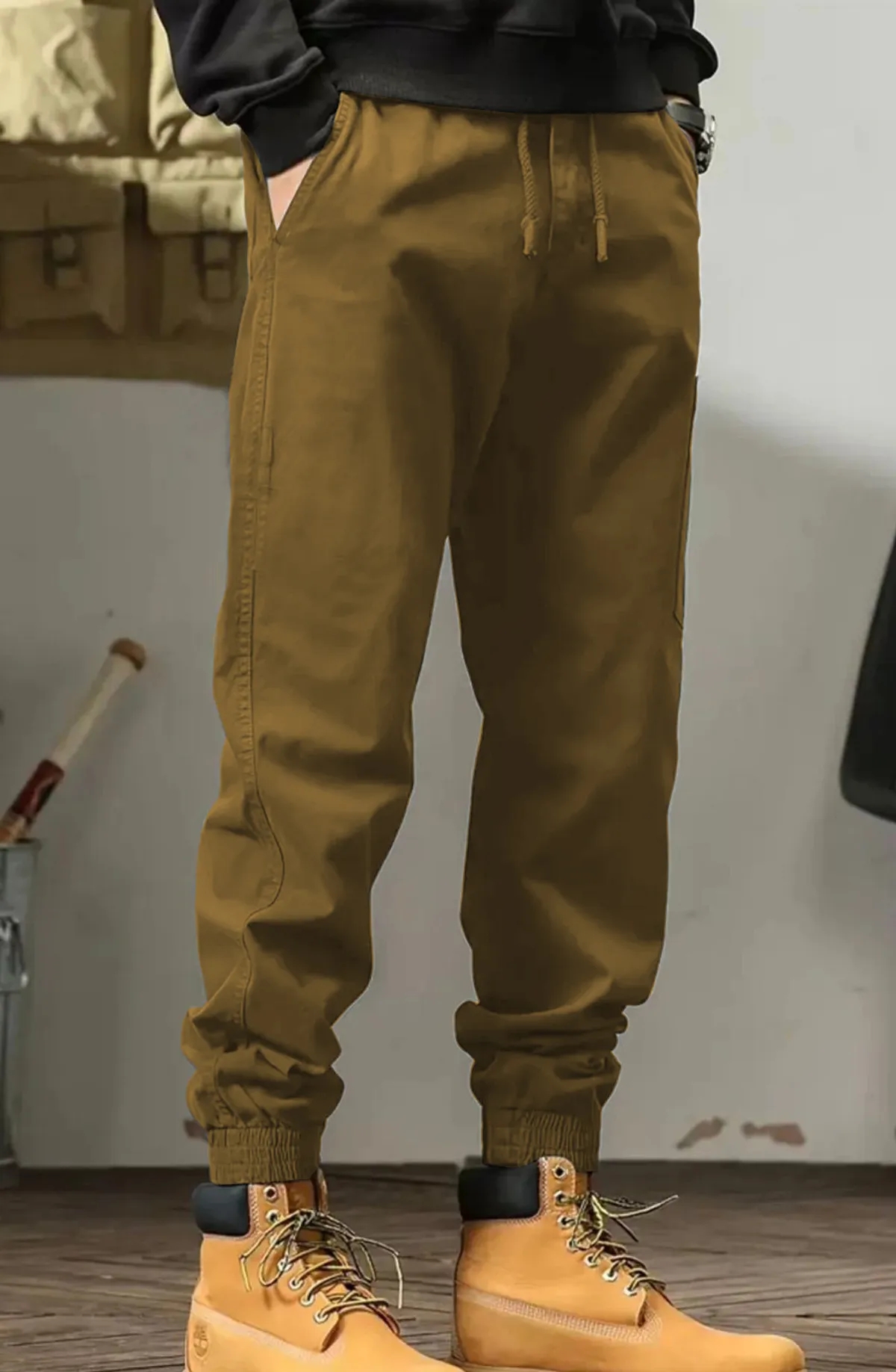 Men’s Slim Fit Jogger, Cream 