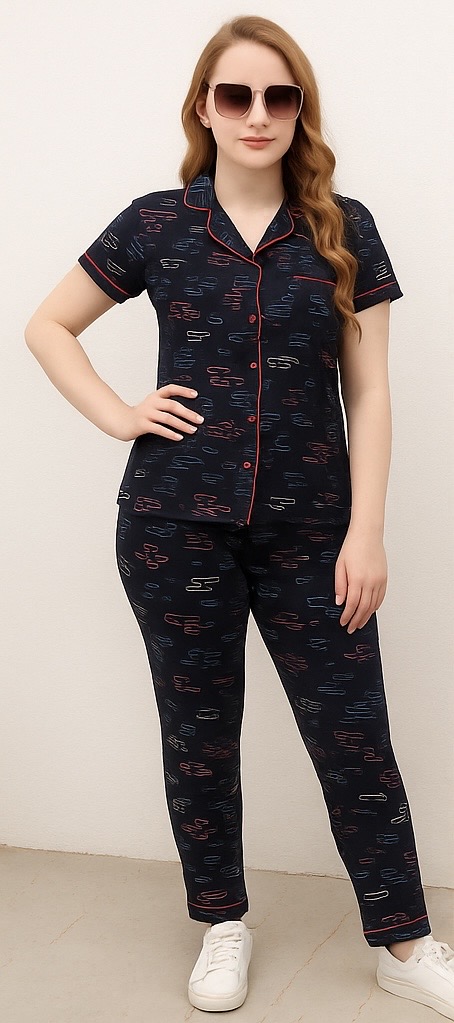 Premium Navyblue Cozy Nightsuit 