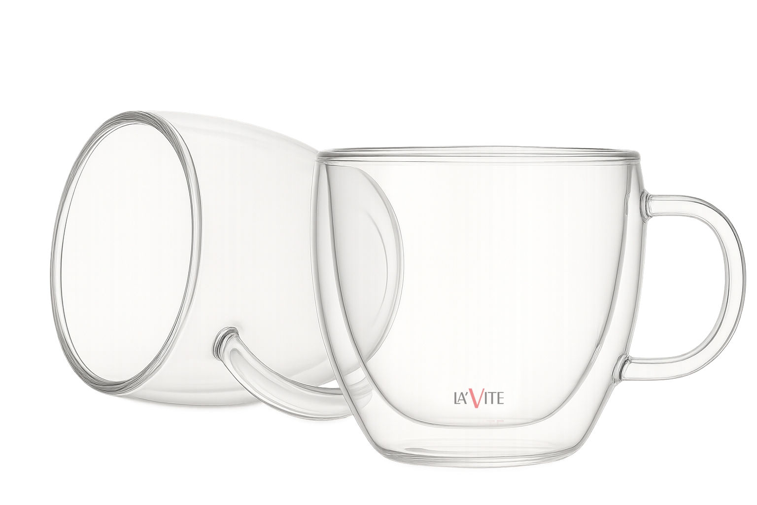 250ml Double-Walled Borosilicate Glass Cups | Transparent Insulated Coffee Mugs for Hot & Cold Beverages (Set of 2)