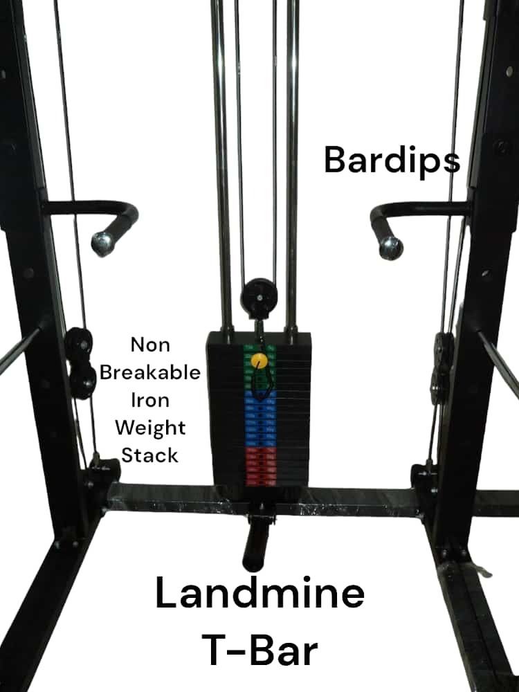 Functional Trainer with Power Rack Model Jumbo 100 kg Iron Weight Stack (Iron Weight)