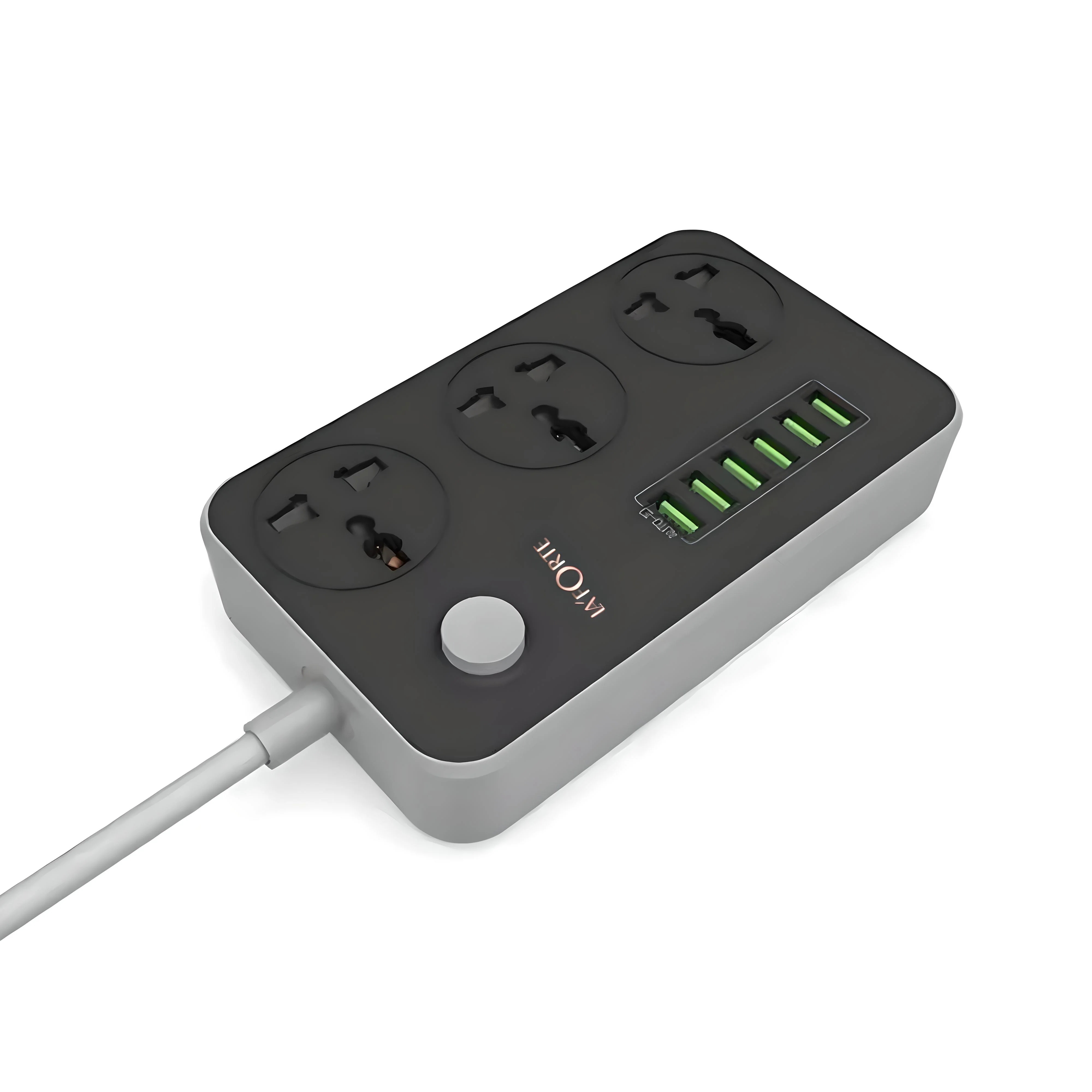 LA' FORTE Extension Board with 6 USB and 3 AC Outlets Power strip (1.65 mtr Long Wire)
