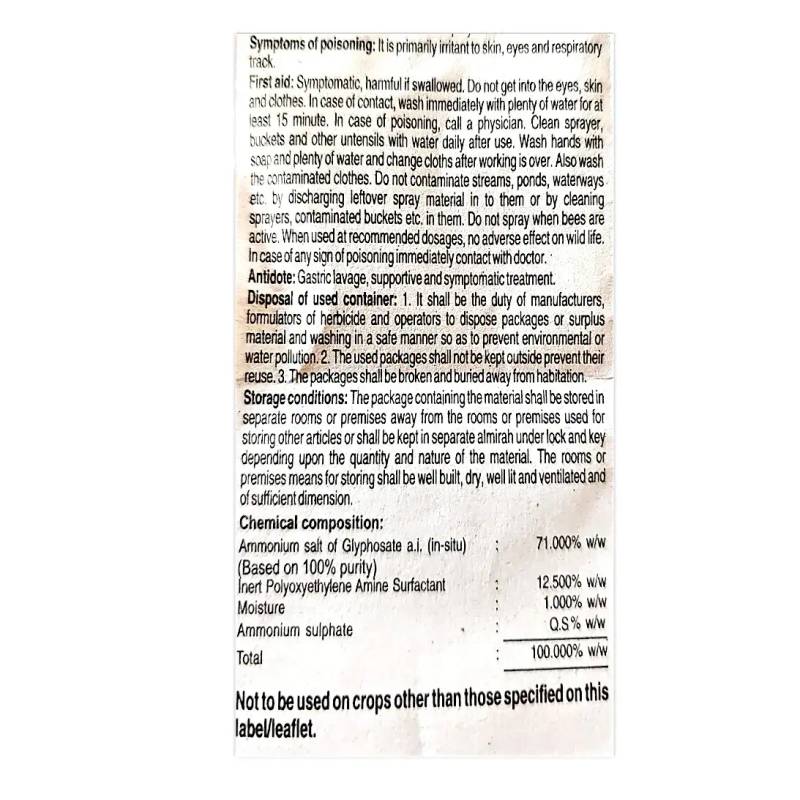 Tata Glytaf 71 Herbicide (Glyphosate 71% SL)