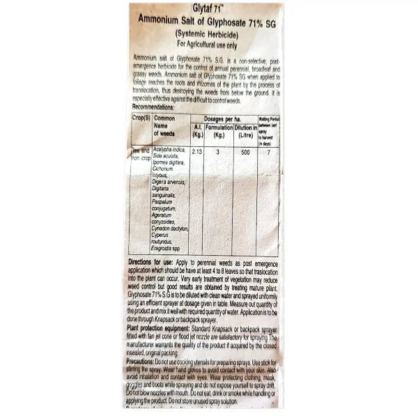 Tata Glytaf 71 Herbicide (Glyphosate 71% SL)