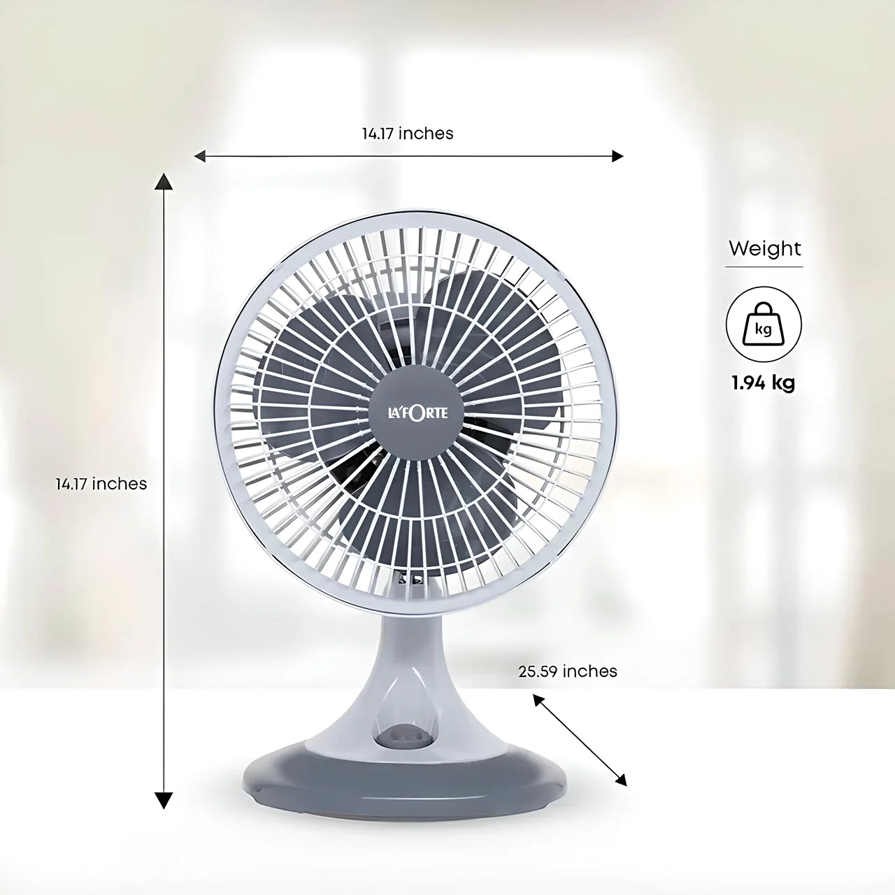 LA' FORTE High Speed Electric Table Fan - 225 mm/50 W
