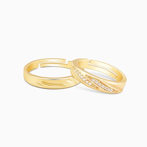 Golden Vintage Couple Bands Made with 925 Silver