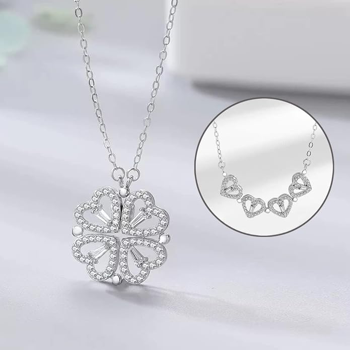 Chain With Heart Shaped Attractive Multi Wearing Magnetic 2 in 1 Pendant