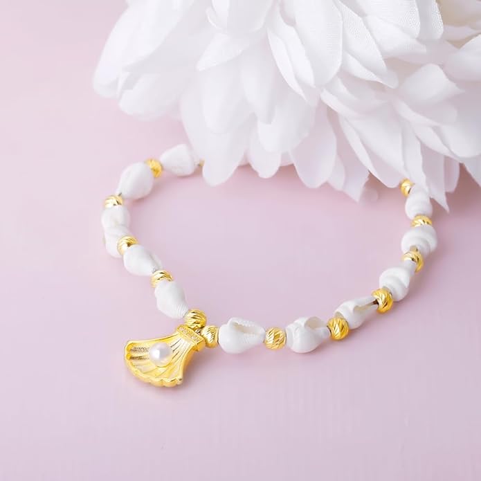 Silver Golden Dreamy Shell Anklet,Single | Gifts for Women and Girls 