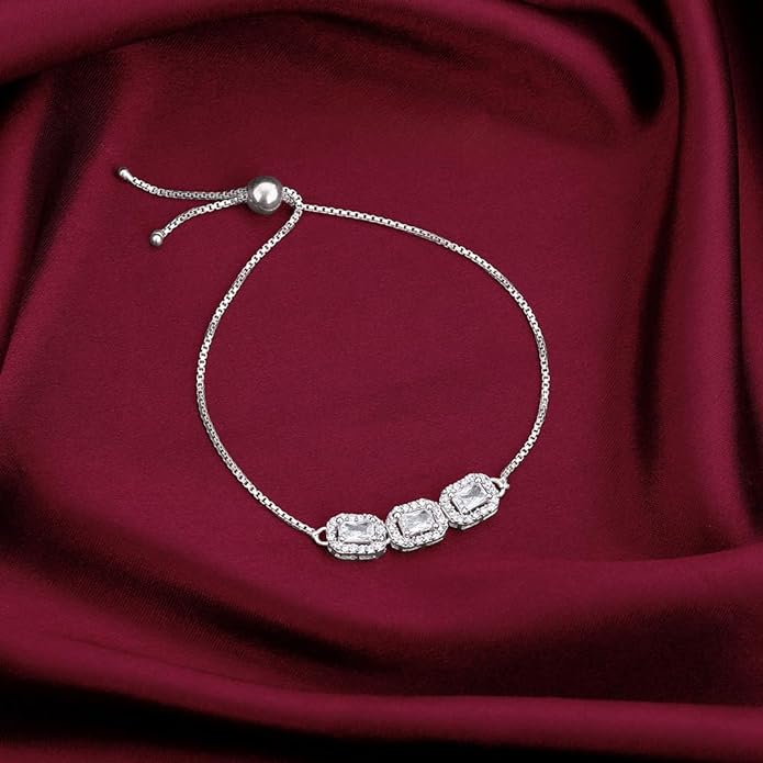 Triple Zircon Bracelet, Adjustable