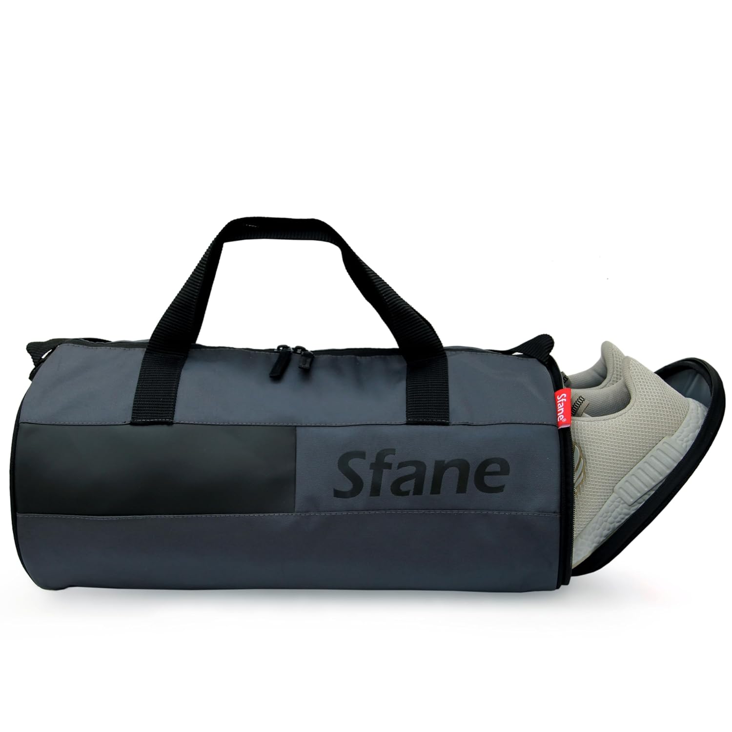 Polyester 23cms Duffle/Shoulder/Gym Bag for Men & Women with Separate Shoe Compartment (Grey)