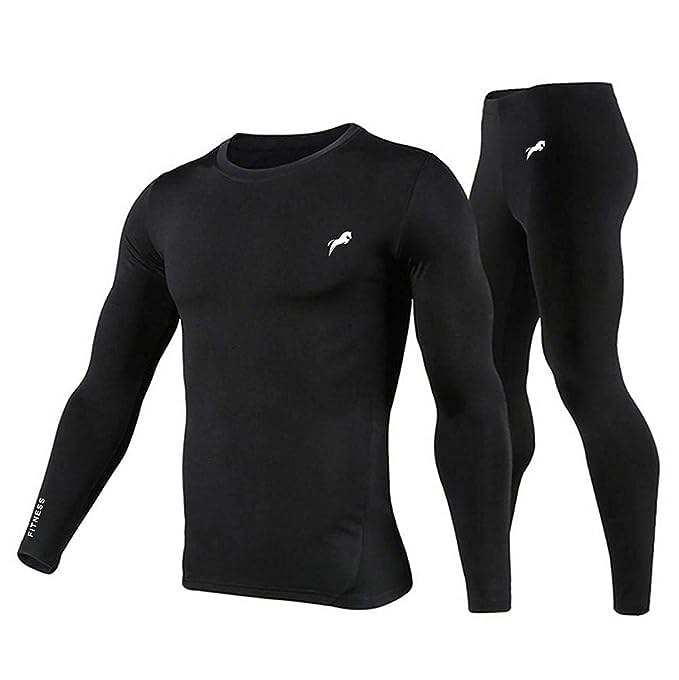 Spandex Men's Sports Running Set Compression Shirt + Pants Skin-Tight Long Sleeves Quick Dry Fitness