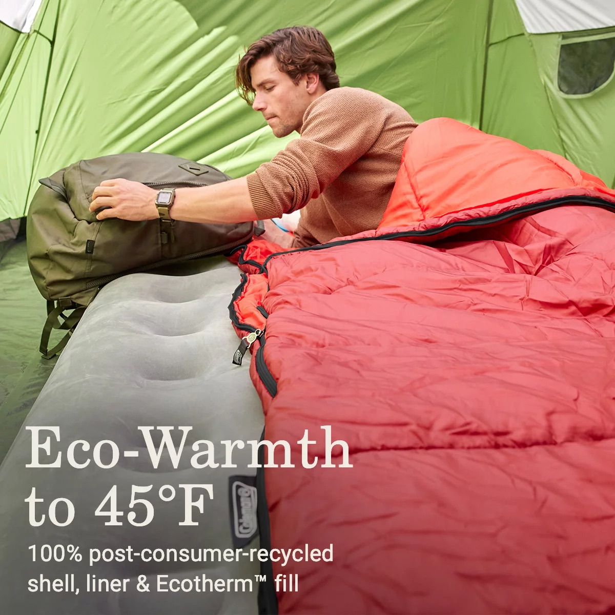  Polyester Atlantic Sleeping Bag for Adults | -10° C to 8 ° C | Lightweight Rectangular Sleep Bag for Traveling and Outdoors