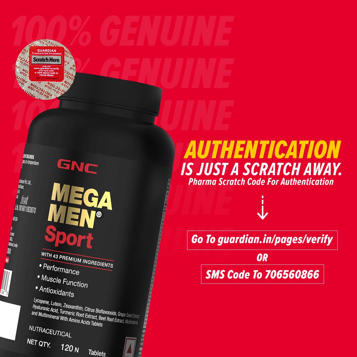 GNC Mega Men Sport Multivitamin for Men | 120 Tablets | 43 Premium Ingredients | Boosts Muscle Performance | Antioxidant Rich 