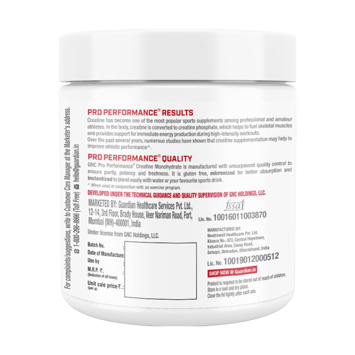  GNC Pro Performance Creatine Monohydrate | 250 gm | 83 Servings | Boosts Athletic Performance | Micronized & Instantized | Fuels Muscles 