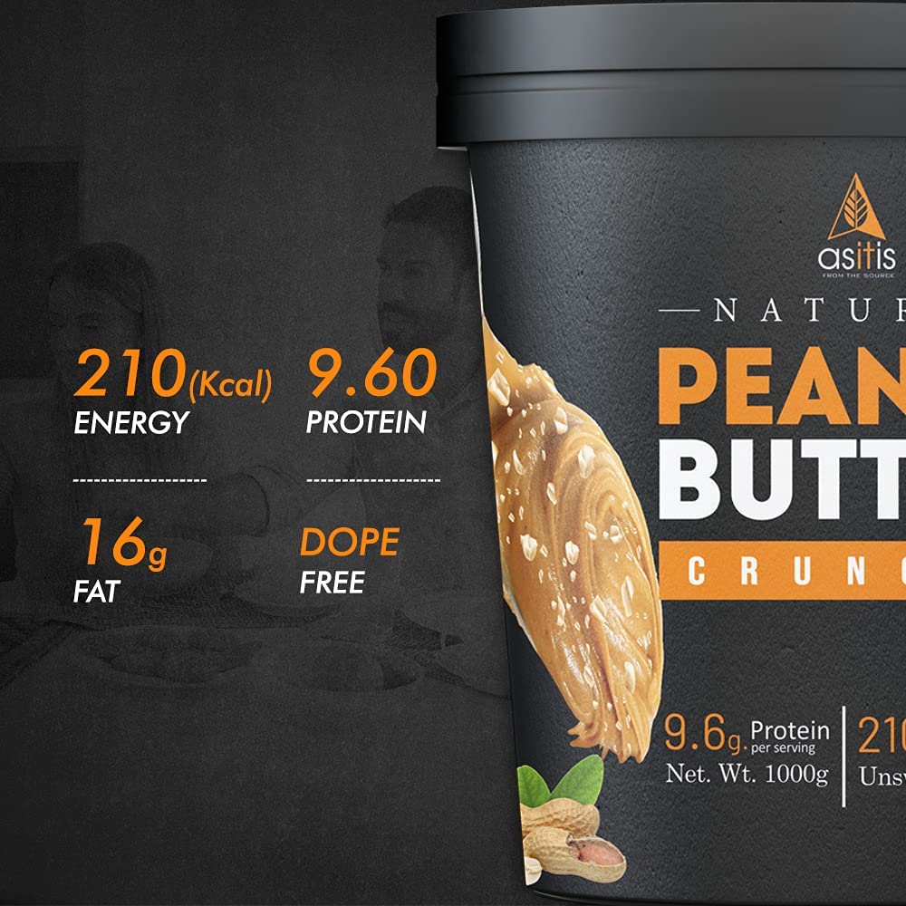 AS-IT-IS Nutrition Peanut Butter Crunchy (Natural and Unsweetened) 1 Kg