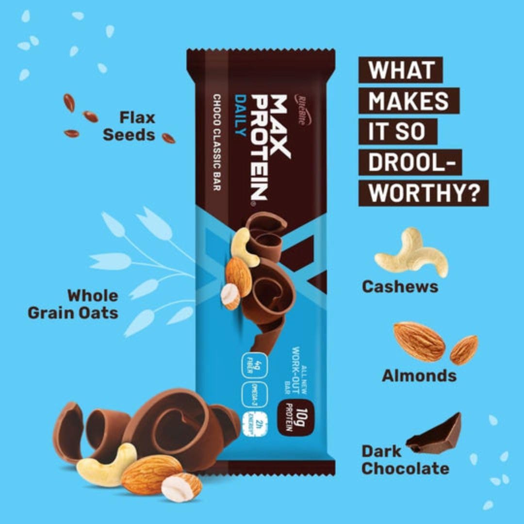 RiteBite Max Protein Daily Assorted 10g Protein Bars (Pack of 6)