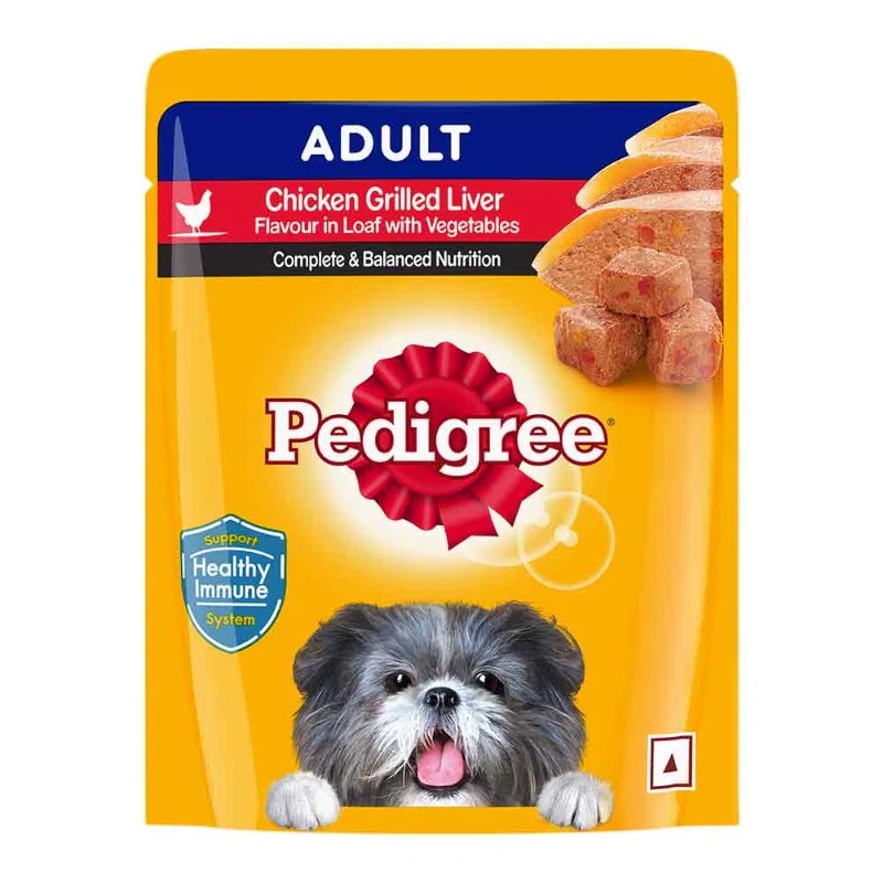 Pedigree Wet Dog Food - Chicken Grilled Liver in Loaf with Vegetables (70g x 15 Pouches)