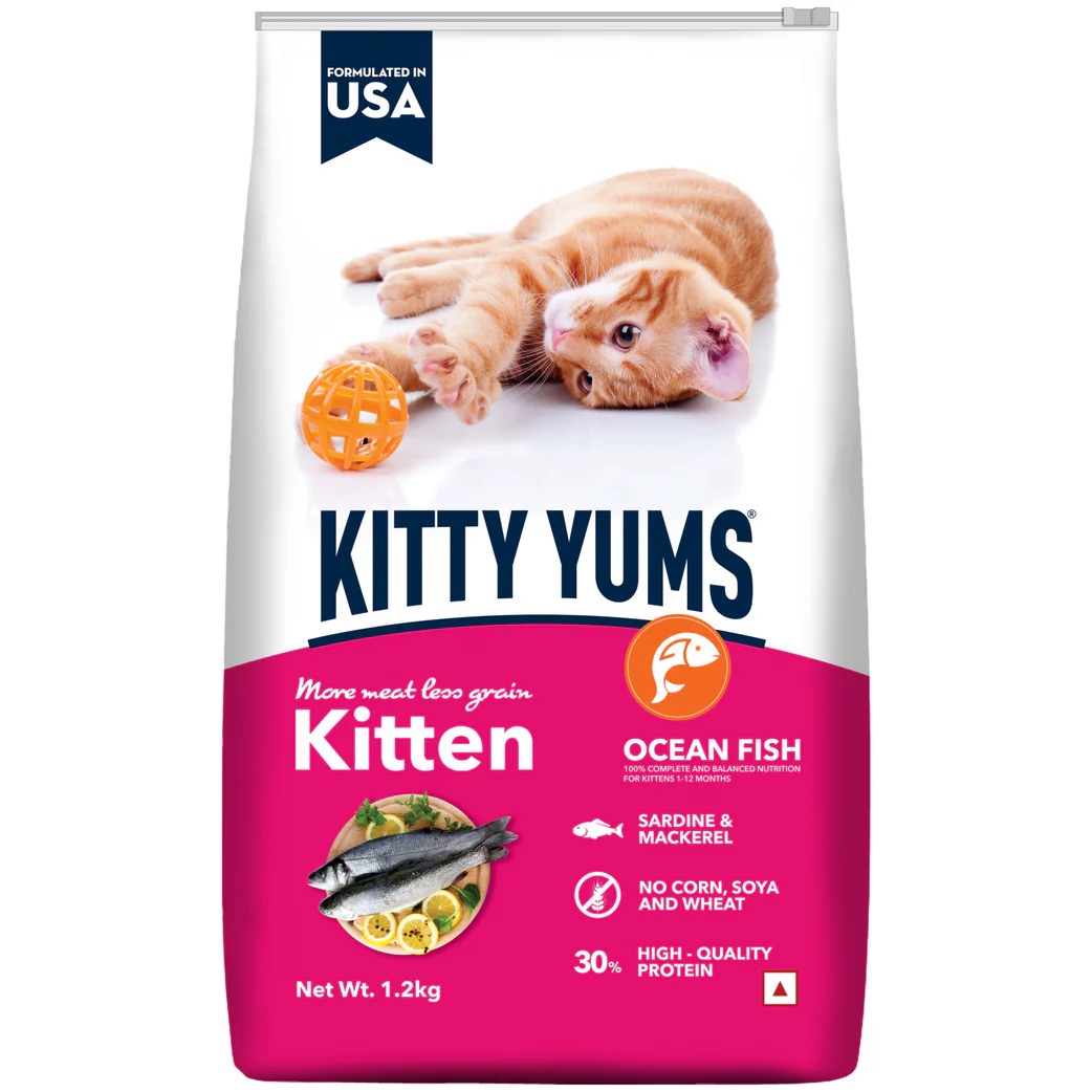 Kitty Yums Dry Cat Food for Kittens - Ocean Fish (3Kg)