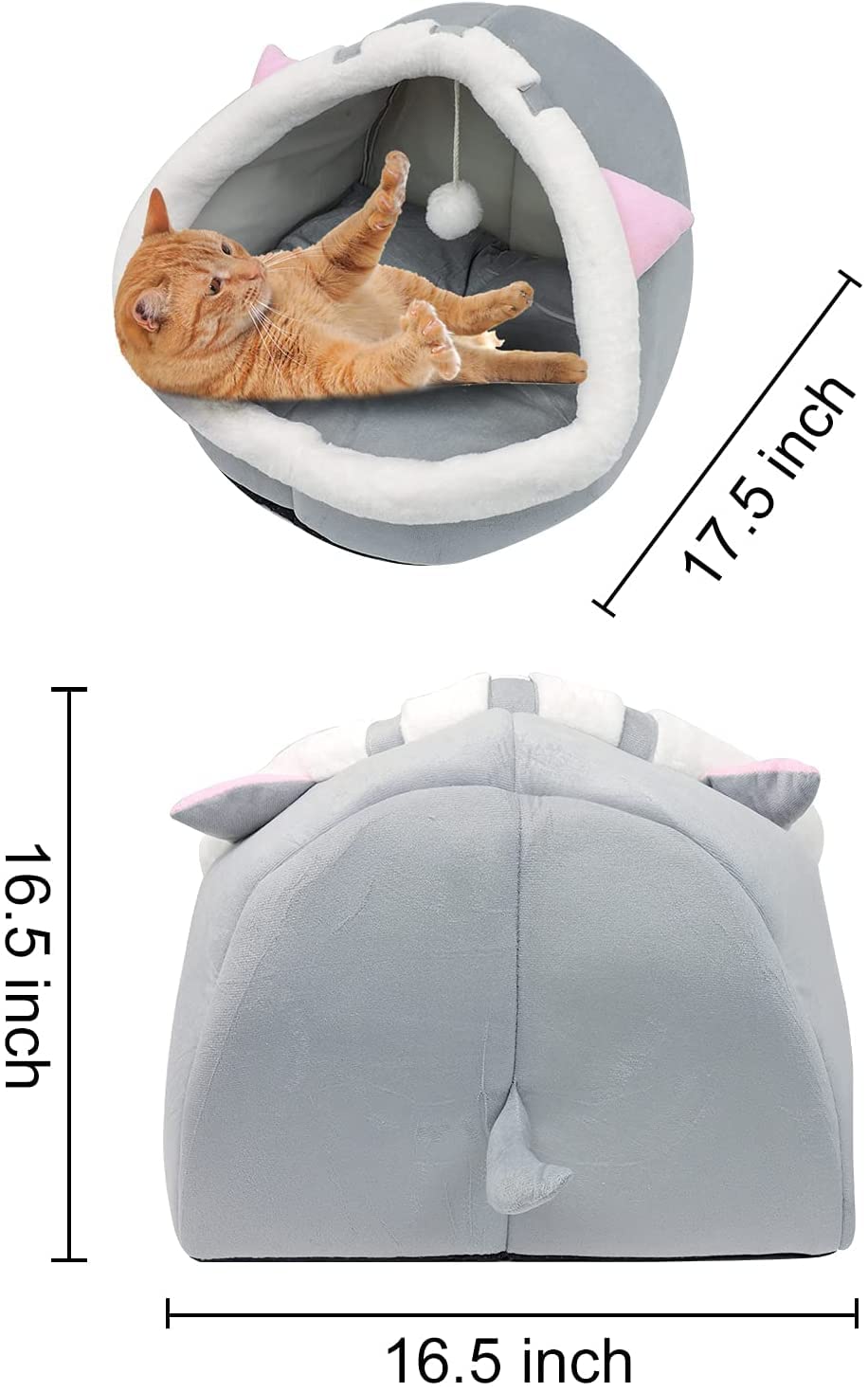 Cat Beds for Indoor Cats,Fluffy Calming Cat Bed with Slip-Resistant Bottom,Plush Round Dog Beds for Small Dogs,20 inch Kitten Bed Washable Dog Bed Camel