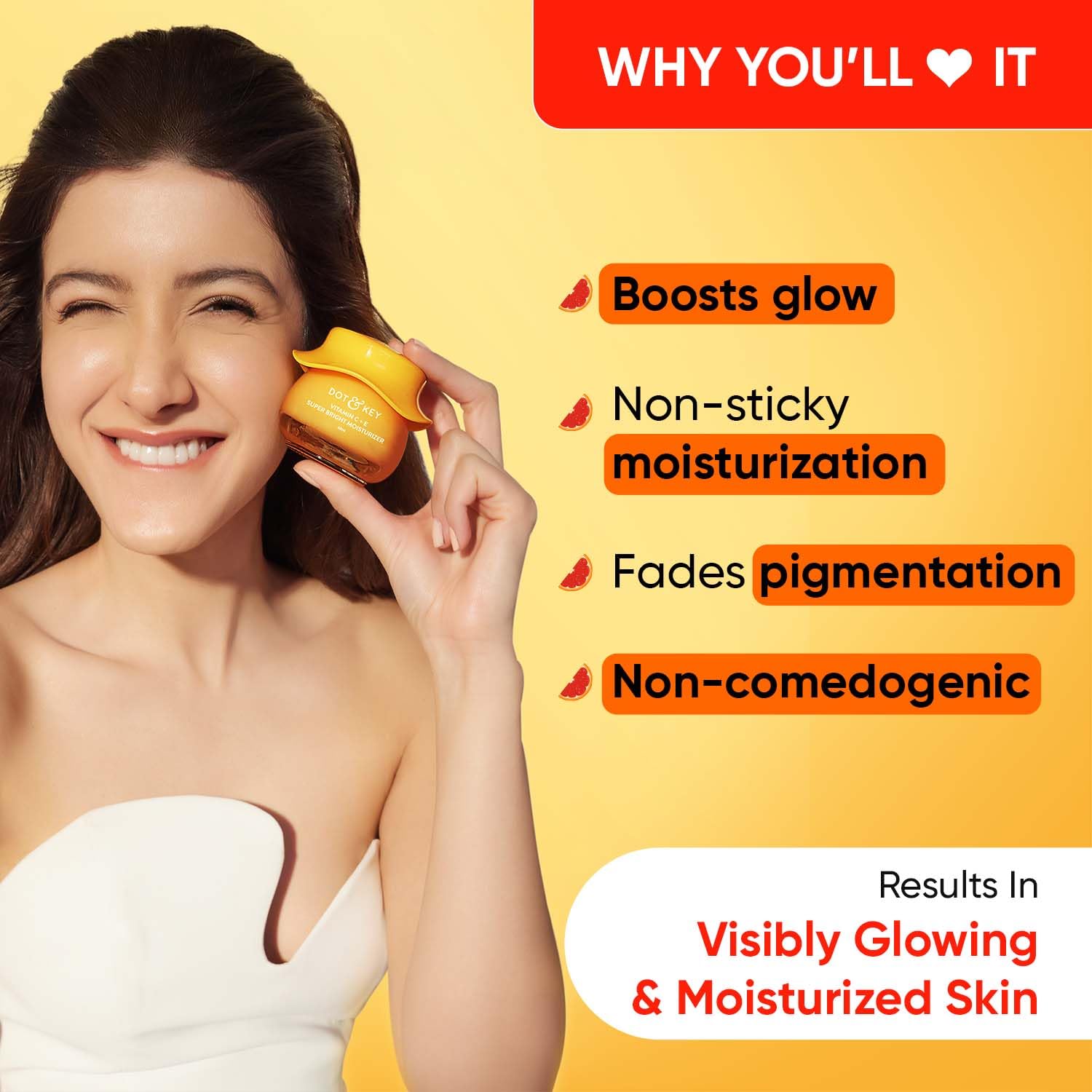 Dot & Key Vitamin C + E Sorbet Super Bright Moisturizer for Face | Vitamin C Face Moisturizer For Glowing Skin | Fades Pigmentation & Dark Spots, Reduces Skin Dullness | Oil Free & Lightweight | For All Skin Types | 60ml