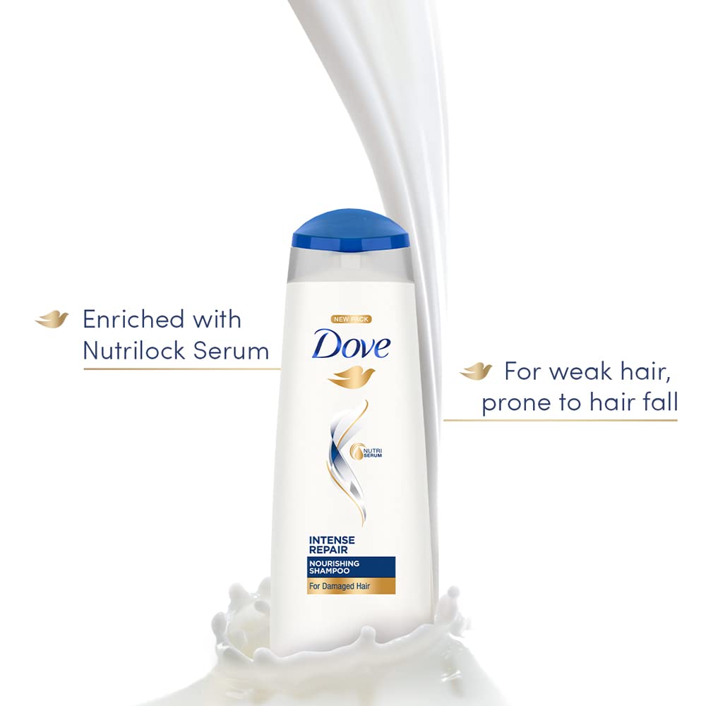 Dove Intense Repair Shampoo 1 L, Repairs Dry and Damaged Hair, Strengthening Shampoo for Smooth & Strong Hair - Mild Daily Shampoo for Men & Women