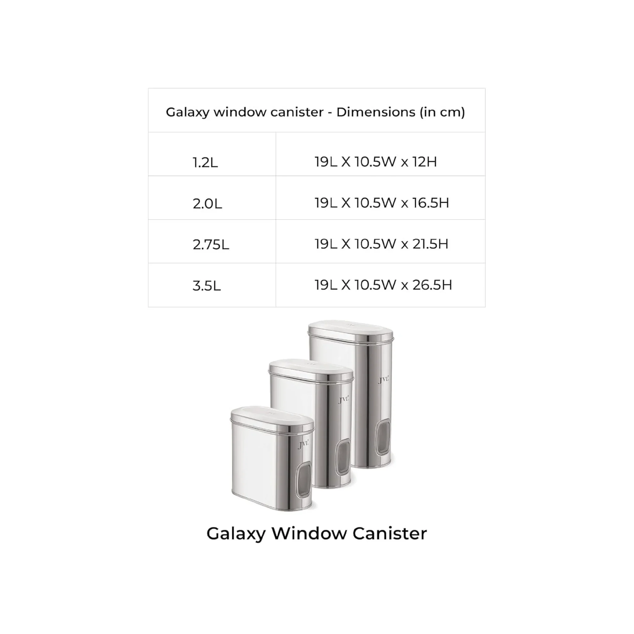 JVL Galaxy Window Canister
