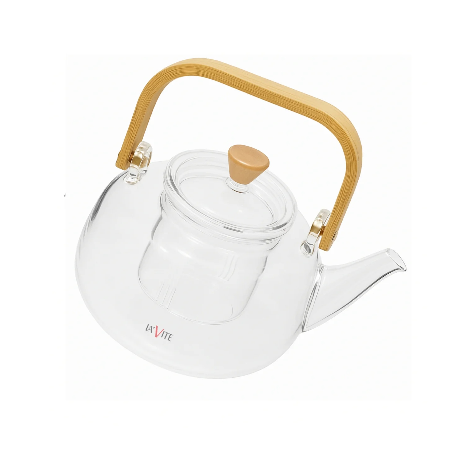 Premium Borosilicate Glass Teapot with Bamboo Handle, Lid & Infuser | Heat-Resistant Tea Kettle (800ml)