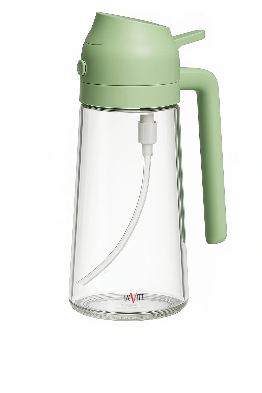 LA' VITE 2-in-1 Oil Dispenser Bottle – Glass Olive Oil Sprayer & Pourer with Flip-Top Lid