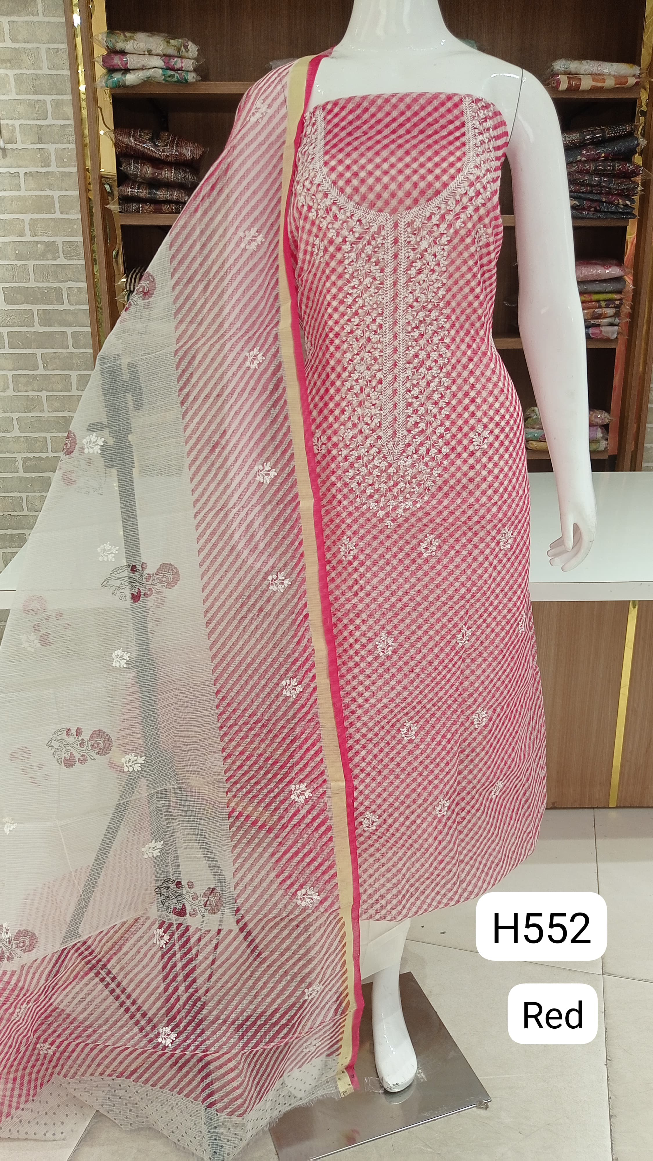 Beautiful  Kota doria  embroided suits  At lehriya  print 