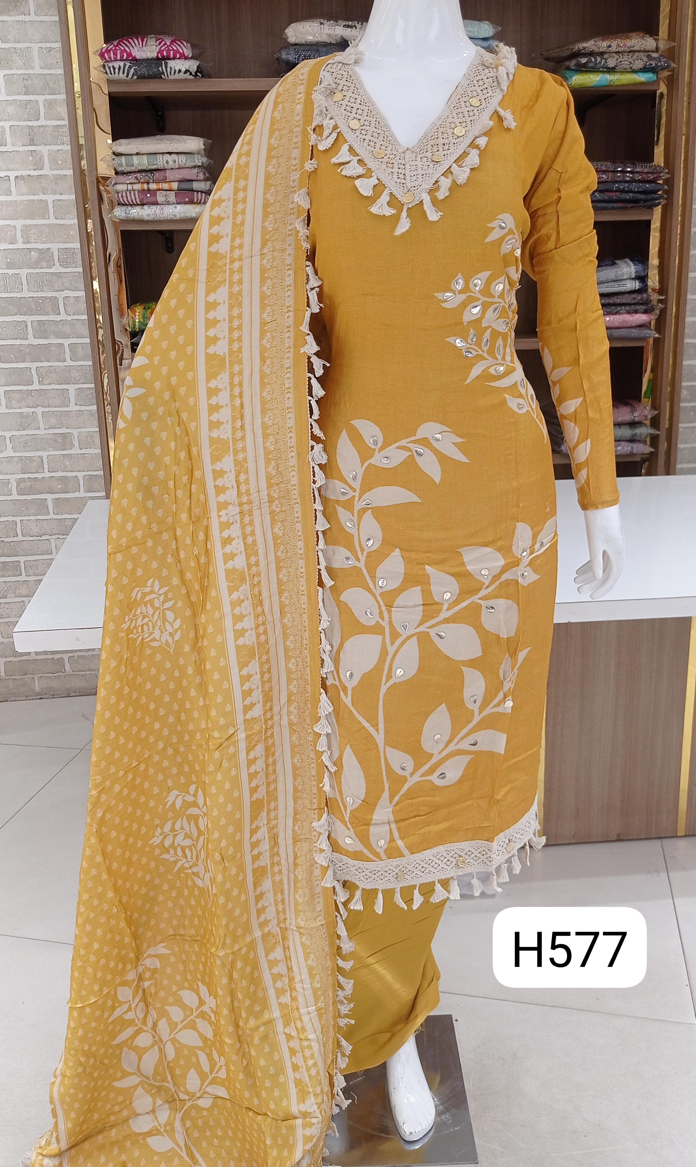 Muslin silk semi stitched. Beautiful  front and back print   