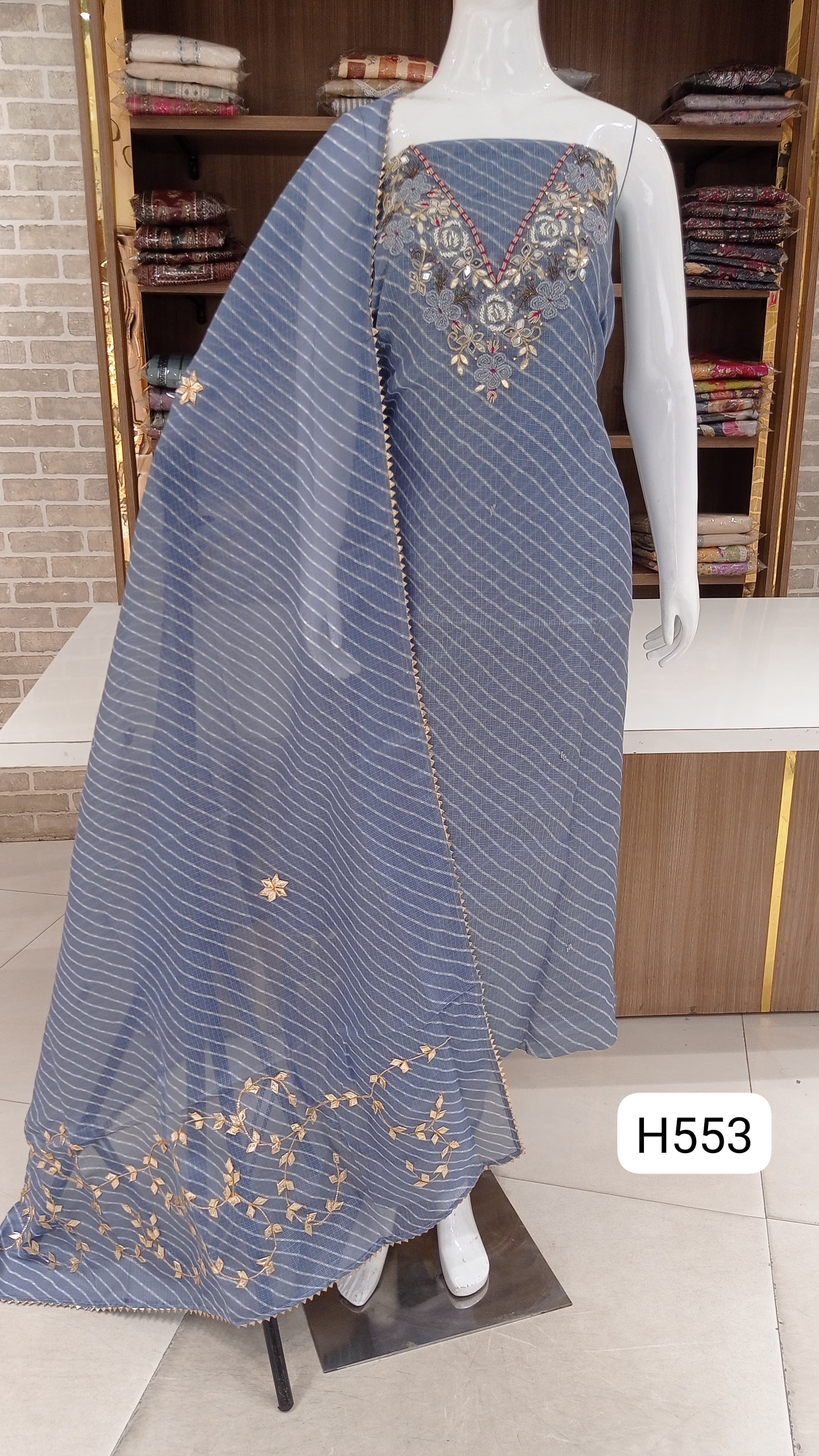Premium  kota doria coton beautiful  hand work