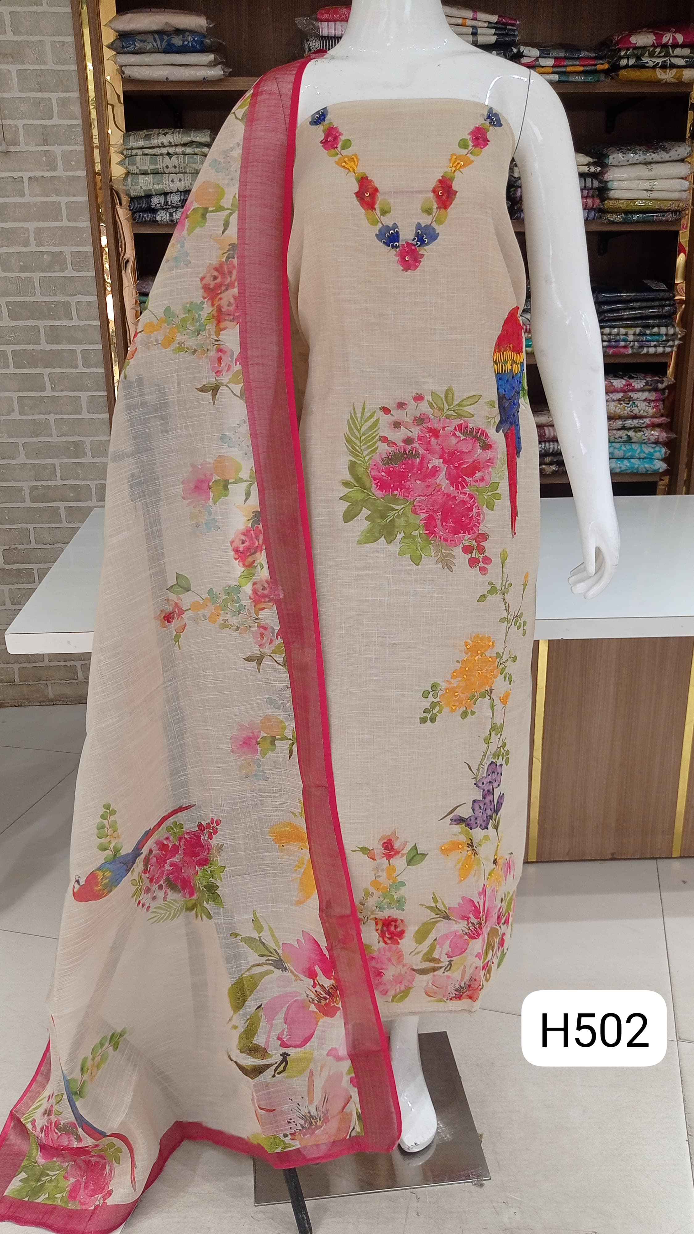 Imported  linen silk  dress