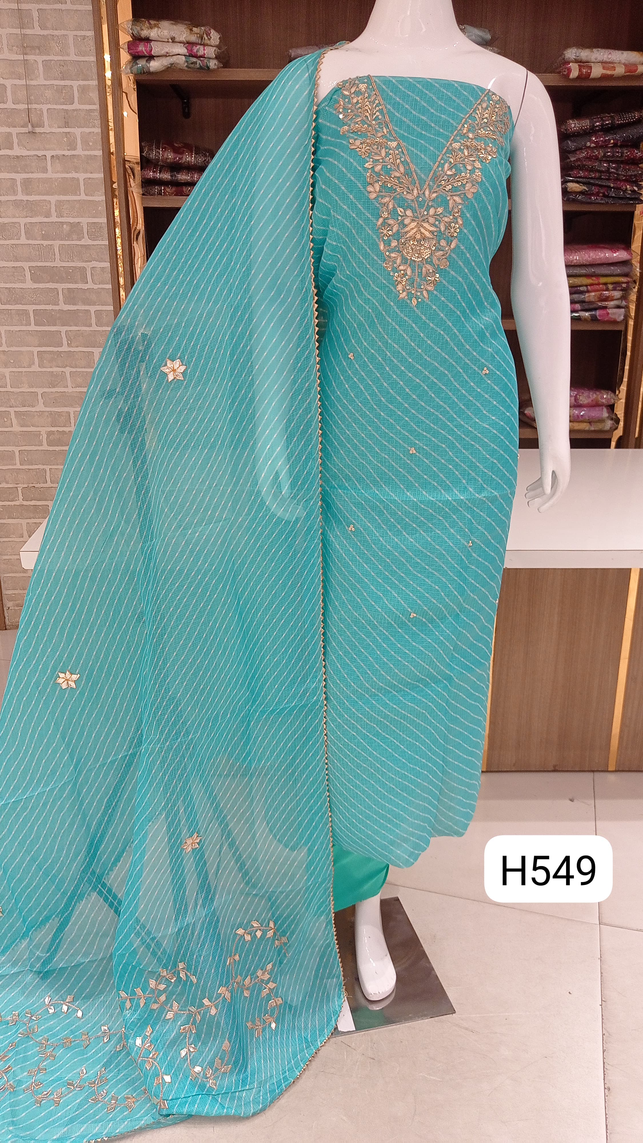 Imported kota doria beautiful  hand work