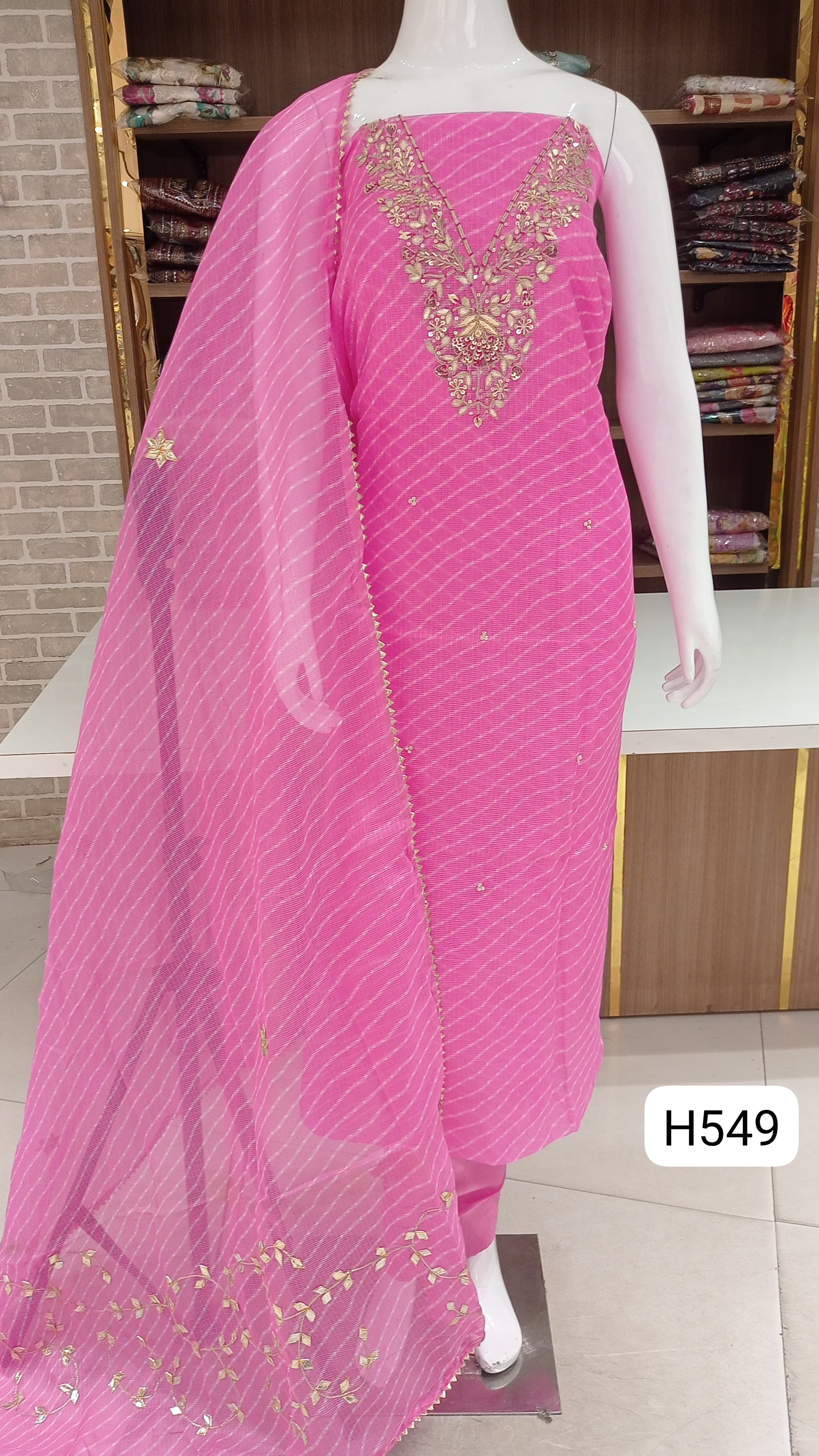 Imported kota doria beautiful  hand work