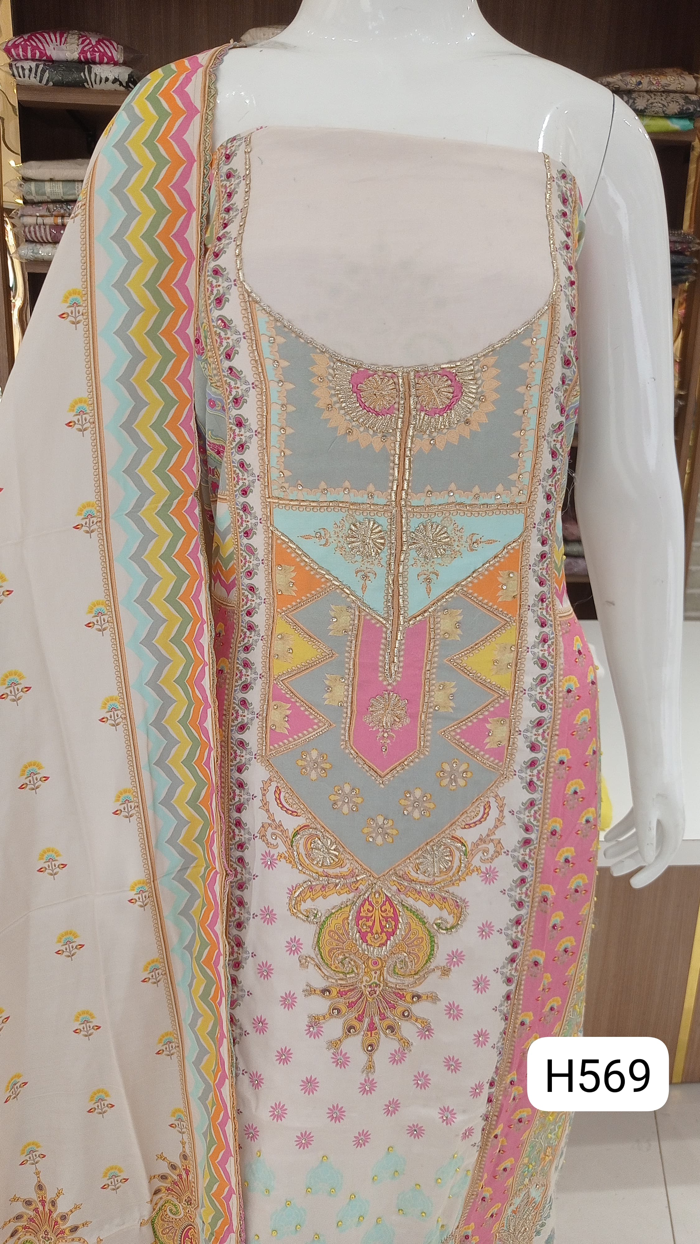 Kashmiri Muslin silk beautiful  print 